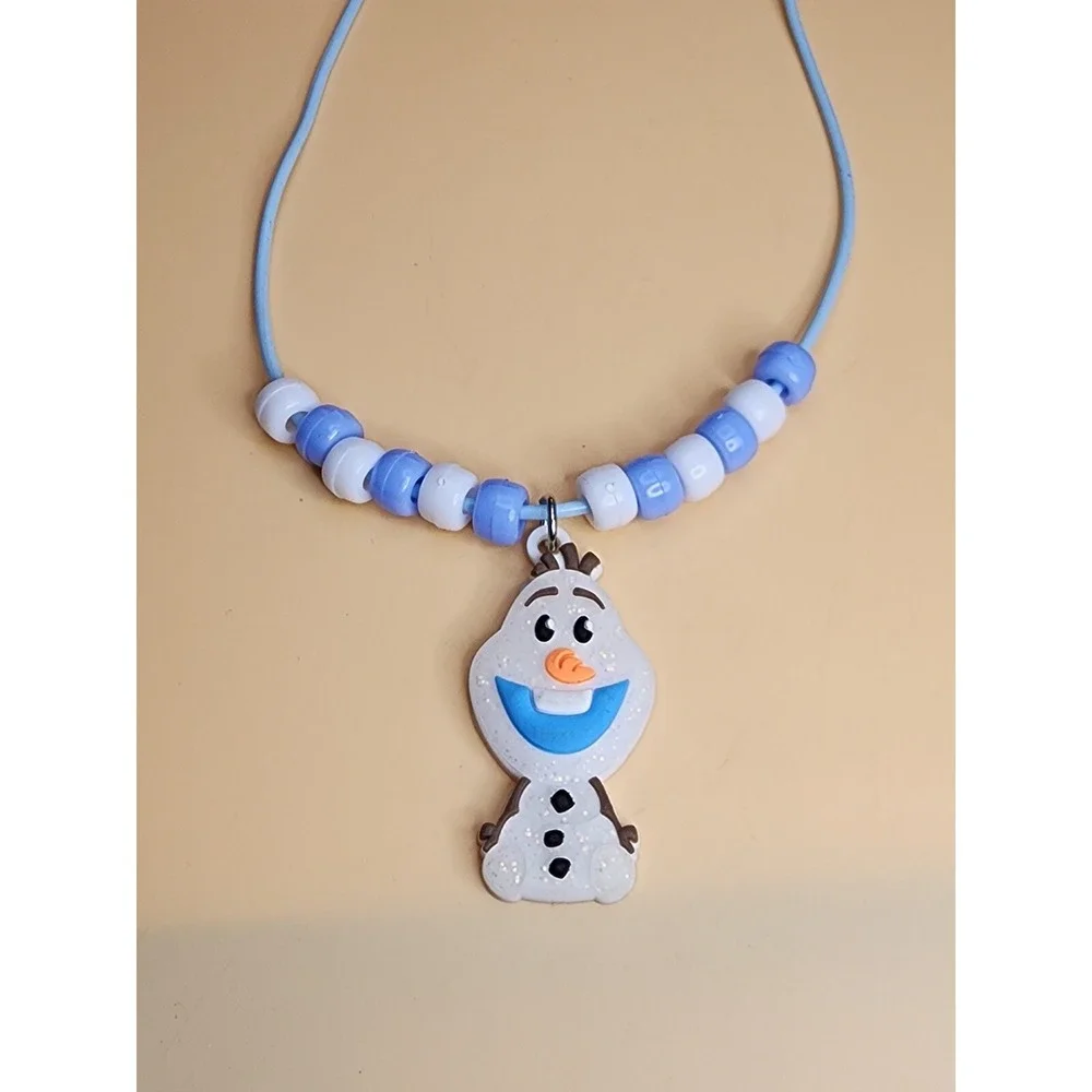 DISNEY‎ Signed OLAF Silicone Kid Friendly Beaded Necklace 14